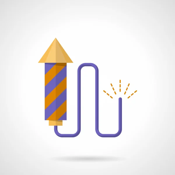 Purple firecracker flat color vector icon — Stock Vector