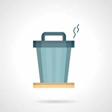 Office trash can flat color vector icon