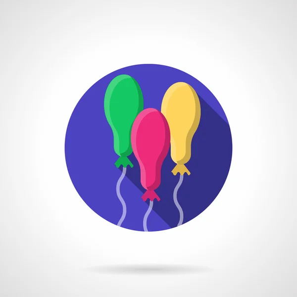 Ballons ovales colorés rond icône vectorielle plate — Image vectorielle