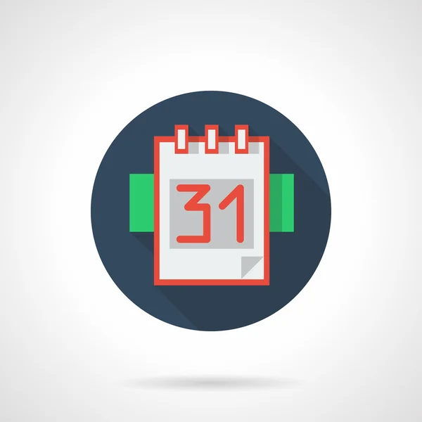 Calendar page 31 blue round flat vector icon — Wektor stockowy