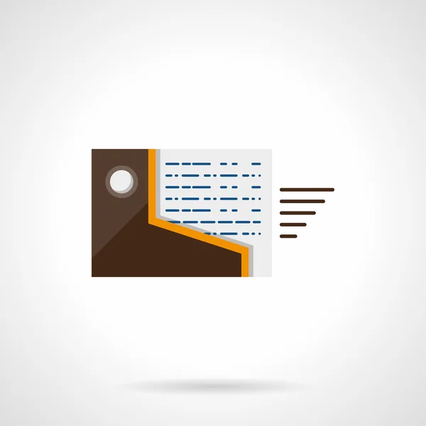 Documents transfer flat color vector icon — Stockový vektor