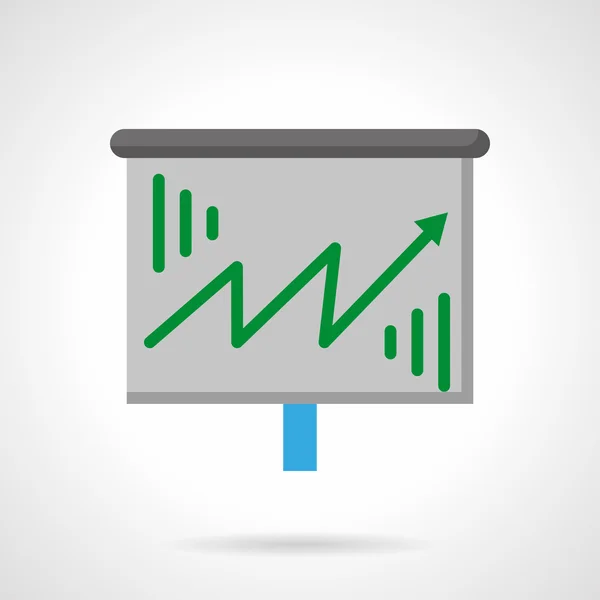 Green growth arrow flat color vector icon — Stock Vector