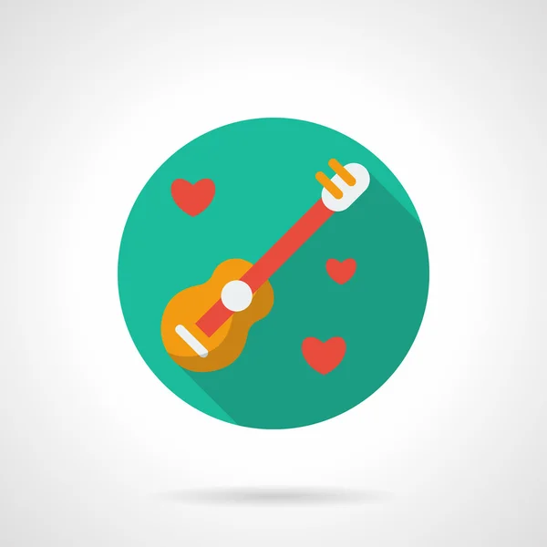 Song about love round flat style vector icon — Stockový vektor