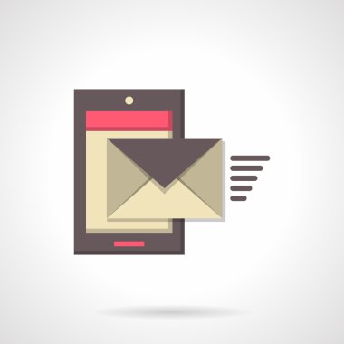 Sending message flat color vector icon