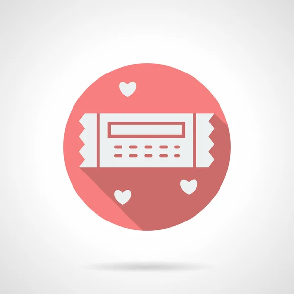 Round pink romantic coupon flat vector icon — Stok Vektör