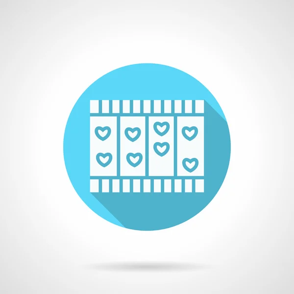 Round blue love story flat vector icon — Stock Vector