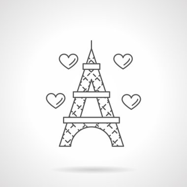 Romantic trip flat line vector icon