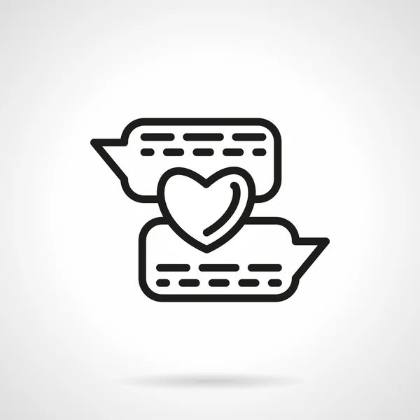 Romantic chat simple line vector icon — Stock Vector