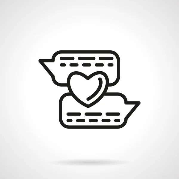 Romantic chat simple line vector icon — Stok Vektör