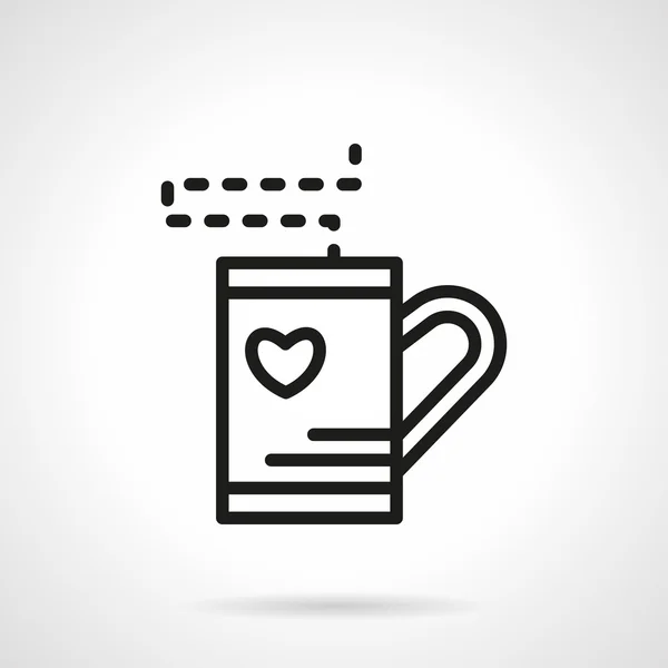 Simple line tea cup vector icon — 스톡 벡터