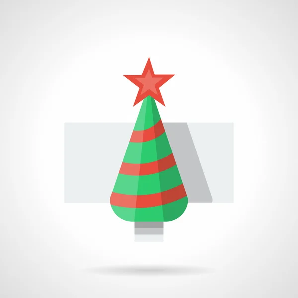 Flat color New Year tree vector icon — Stockový vektor