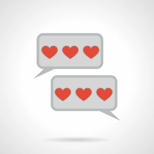 Flat color love message vector icon — Stok Vektör