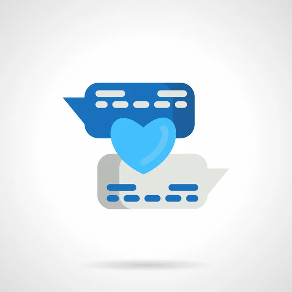 Flat blue love message vector icon — Stock Vector