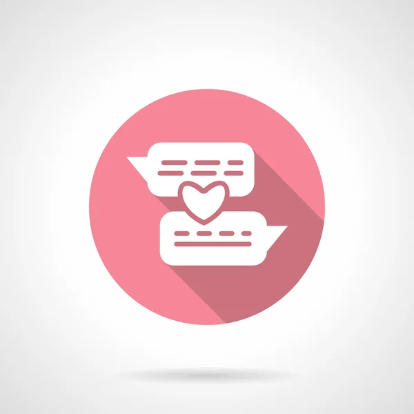 Romantic conversation round pink vector icon — Stok Vektör