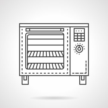 Bakery equipment flat line vector icon. Stove