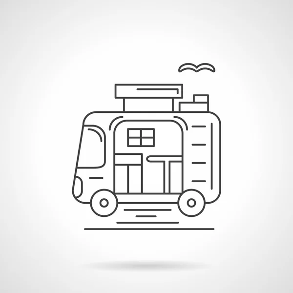 Camping car thin line vector icon. — 图库矢量图片