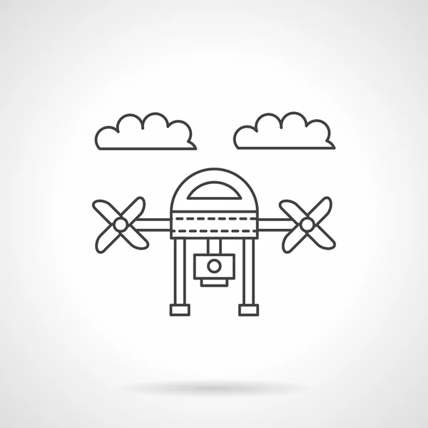 Drone ikoną aparatu linii wektor — Wektor stockowy