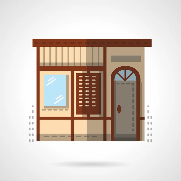 Storefronts flat color vector icon. Post office — Stok Vektör