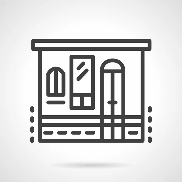 Storefronts simple line vector icon. Grocery — Stockvector