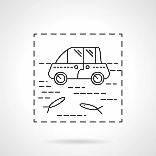 Car insurance vector icon. Flood — Stockvector