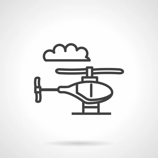 Toy helicopter simple line vector icon — Stock Vector