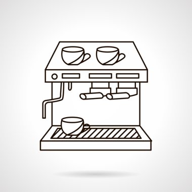 Coffee shop appliances flat line vector icon