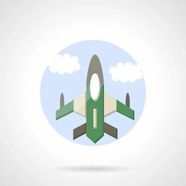 Aircraft flat round vector icon — 스톡 벡터