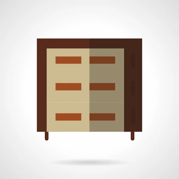 Multilevel brown oven flat vector icon — ストックベクタ
