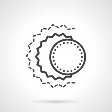 Güneş tutulması soyut siyah çizgi vektör simgesi