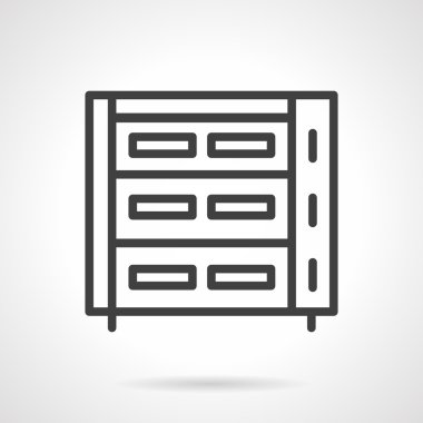 Soyut ekmek cihaz siyah çizgi vektör simgesi