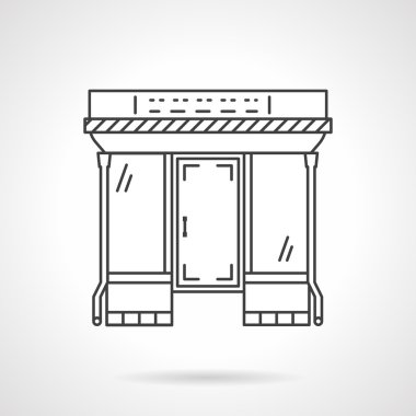 Düz çizgi alışveriş merkezi cephe vektör simgesi
