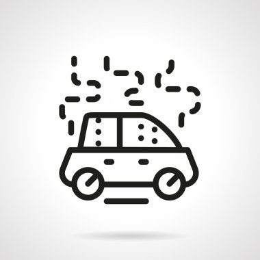 Araba hasar siyah çizgi vektör simgesi