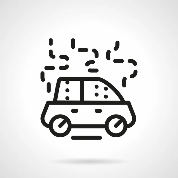 Car damage black line vector icon — Stock Vector