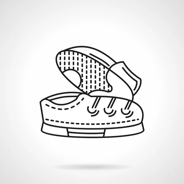 Zapatos de línea plana par vector icono — Vector de stock