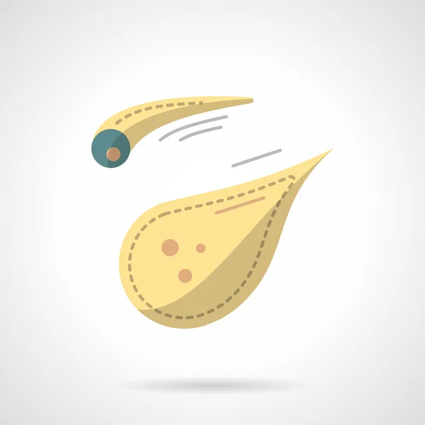 Flat color style comet vector icon — Stockvector