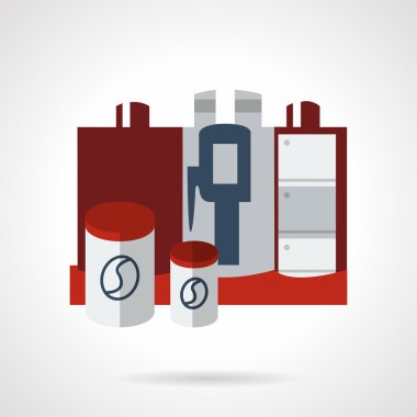 Coffee equipment flat color vector icon