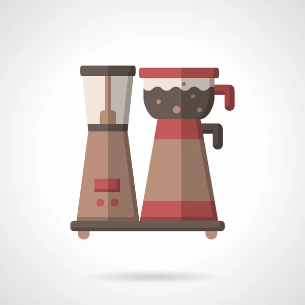 Flat color coffee making vector icon — Stock Vector