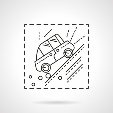 Car accident in the mountains line vector icon