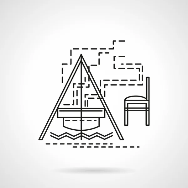 Campfire flat line vector icon — Stock Vector