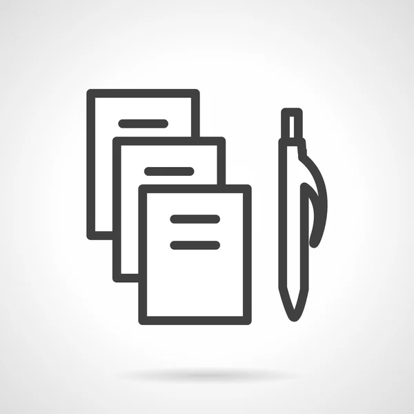 Stationery simple black line vector icon — Stockvector
