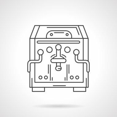 Flat line coffee machine vector icon. Coffee shop
