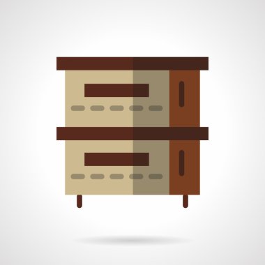 Bakery oven flat color design vector icon