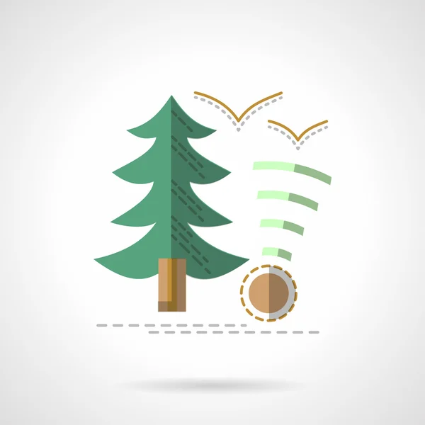 Green fir. Outdoor rest flat vector icon — Stock Vector