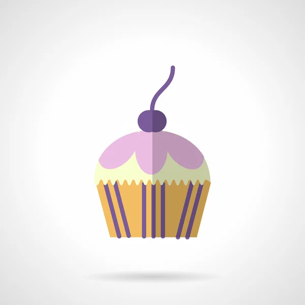 Color berry muffin flat vector icon — Stok Vektör