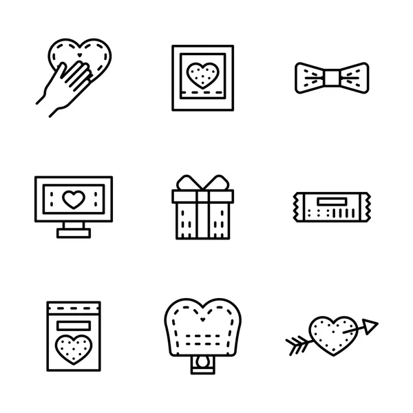 Black line wedding vector icons set — Stock Vector