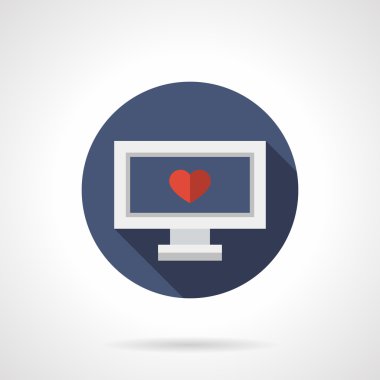 Blind date colorful round flat vector icon