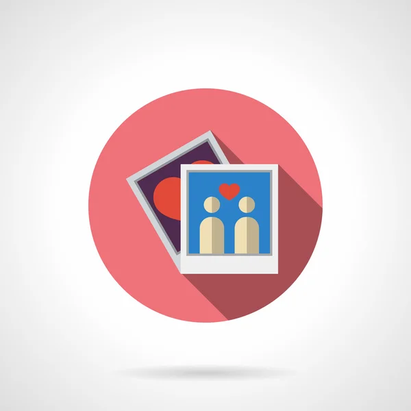 Lovers photo colorful round flat vector icon — ストックベクタ
