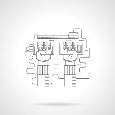 Fitness and dieting flat line vector icon