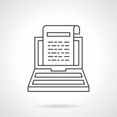 Online news icon flat line design vector icon