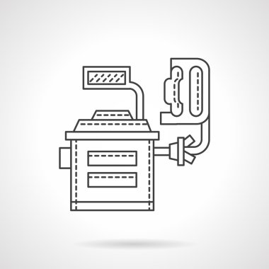 Computer wheels adjustment flat line vector icon